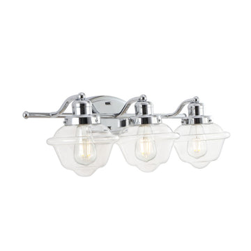 Orleans Iron/Glass schoolhouse LED Vanity Light - JONATHAN Y